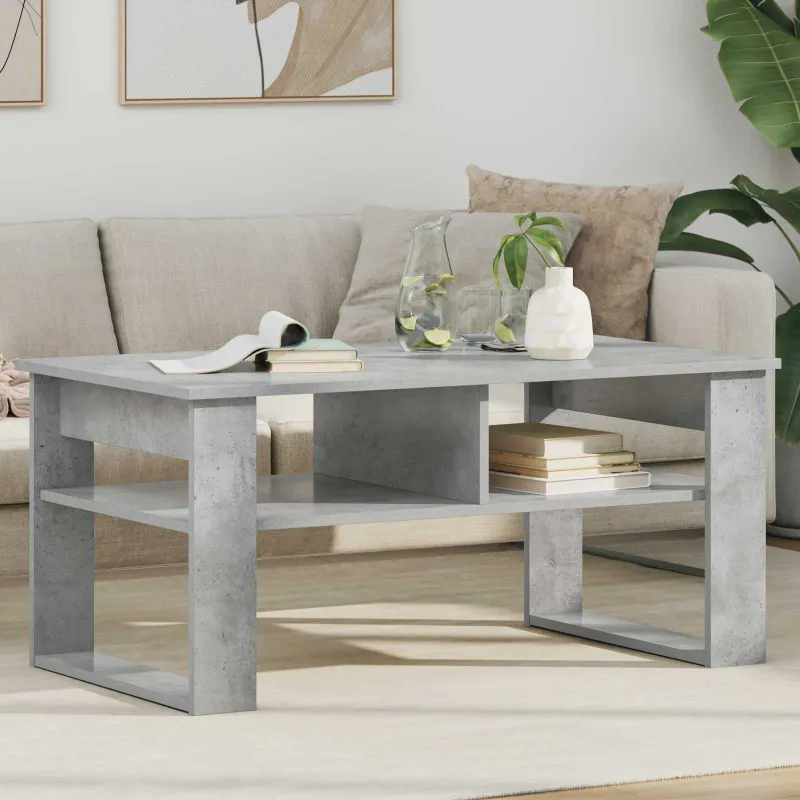 Kavos staliukas Betono pilka 96 x 54 x 44 cm Apdirbta mediena