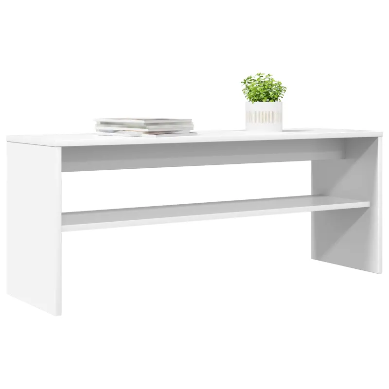 Televizoriaus spintelė Balta 100 x 30 x 40 cm Apdirbta mediena