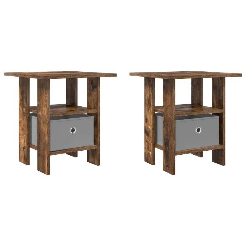 Naktinis staliukas 2 pcs Rūkyta ąžuolas 41 x 40 x 45 cm