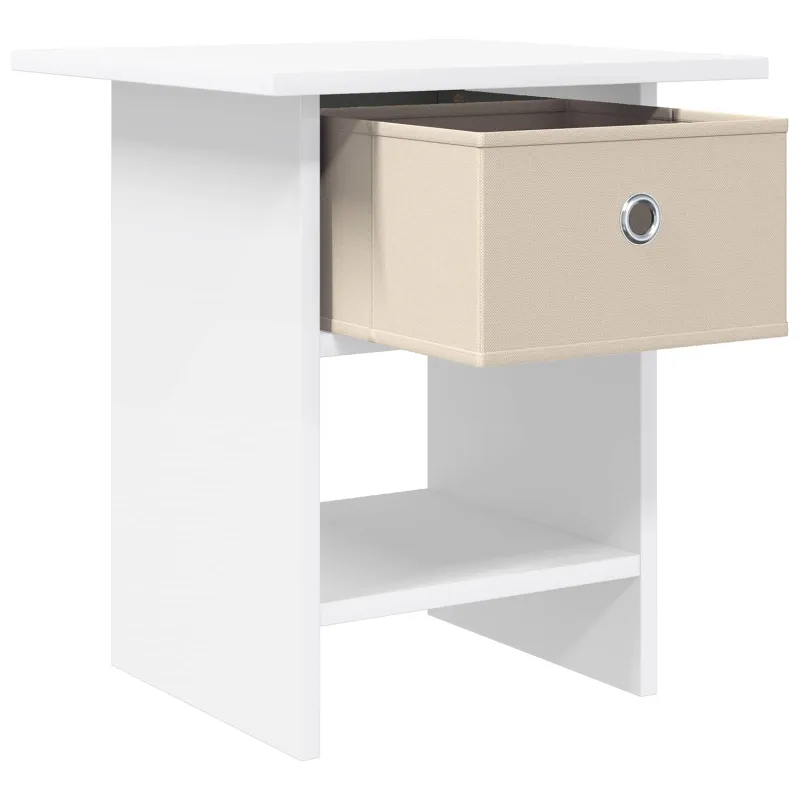 Naktinis staliukas 2 pcs Balta 41 x 40 x 45 cm Apdirbta mediena