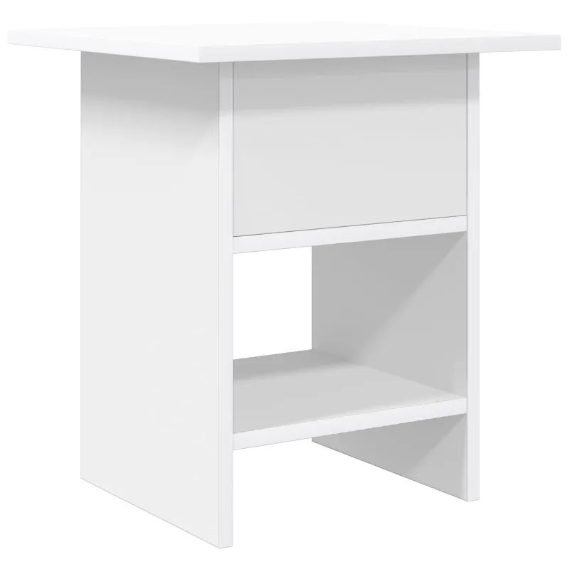 Naktinis staliukas 2 pcs Balta 41 x 40 x 45 cm Apdirbta mediena