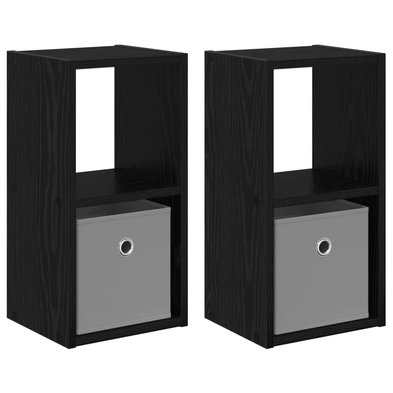 Naktinis staliukas 2 pcs Juodas ąžuolas 25,5 x 22 x 49,5 cm