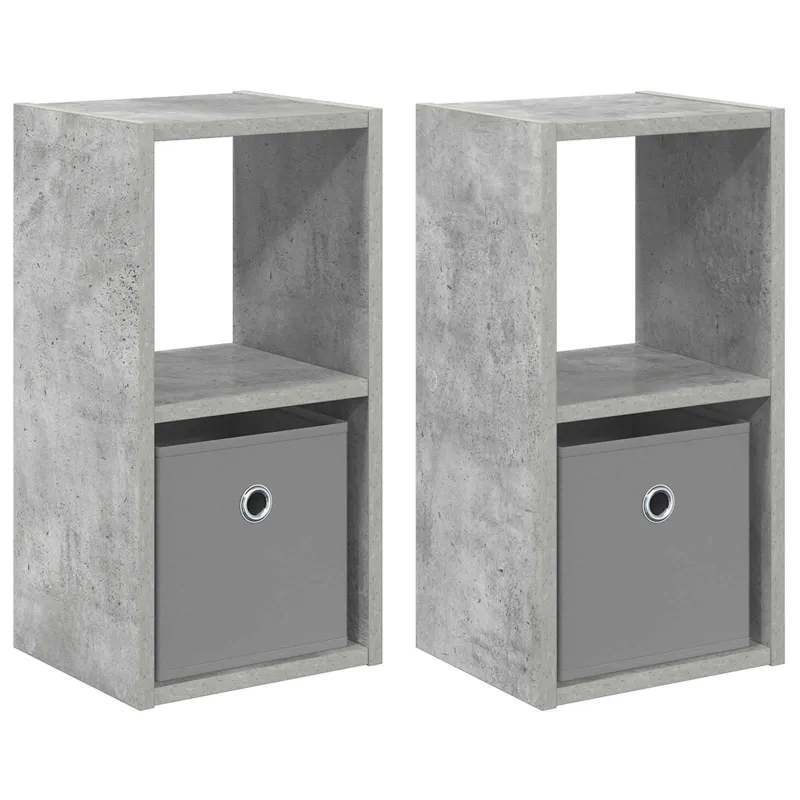 Naktinis staliukas 2 pcs Betono pilka 25,5 x 22 x 49,5 cm