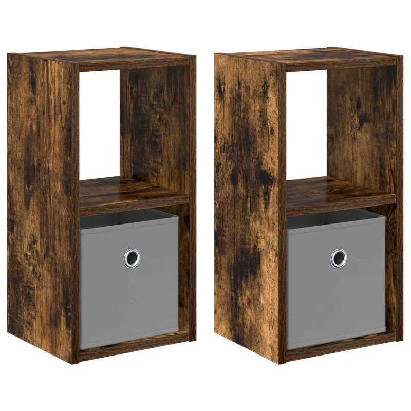 Naktinis staliukas 2 pcs Rūkyta ąžuolas 25,5 x 22 x 49,5 cm