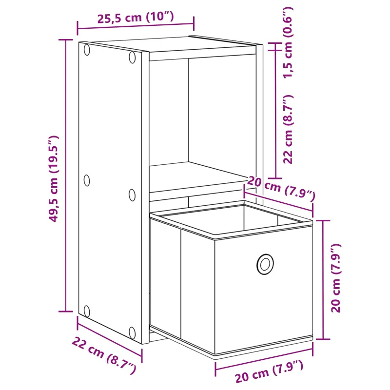 Naktinis staliukas 2 pcs Senas medis 25,5 x 22 x 49,5 cm