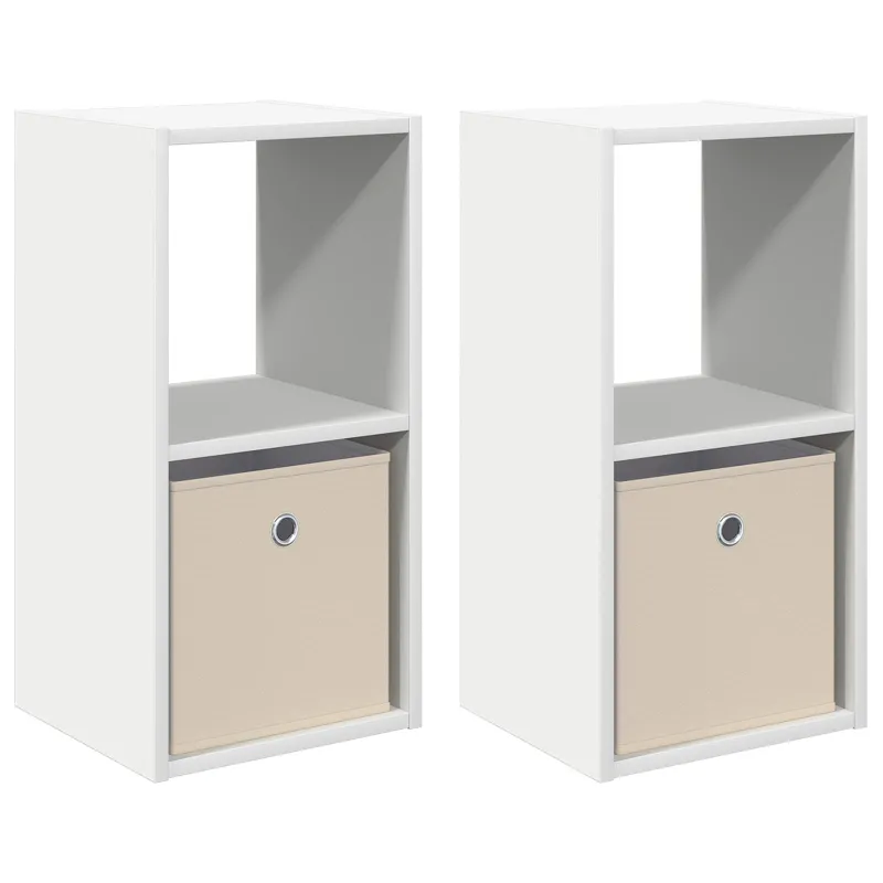 Naktinis staliukas su stalčių 2 pcs Balta 30,5 x 27 x 59,5 cm