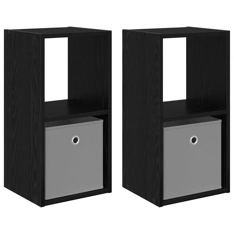 Naktinis staliukas 2 pcs Juodas ąžuolas 30,5 x 27 x 59,5 cm