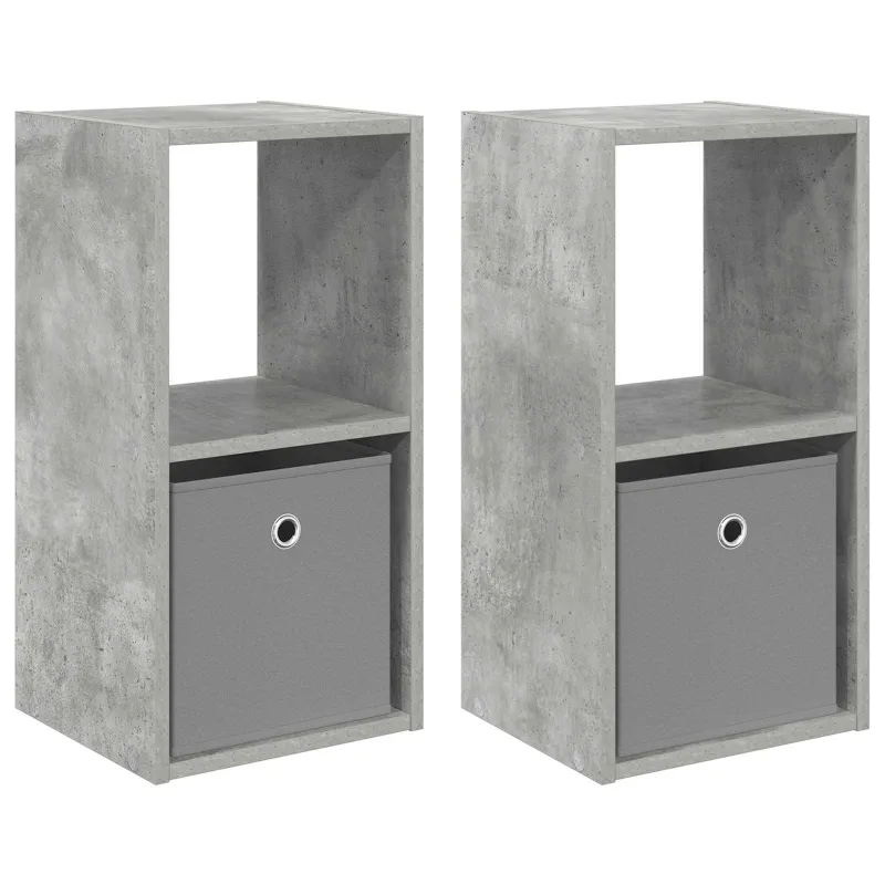 Naktinis staliukas 2 pcs Betono pilka 30,5 x 27 x 59,5 cm