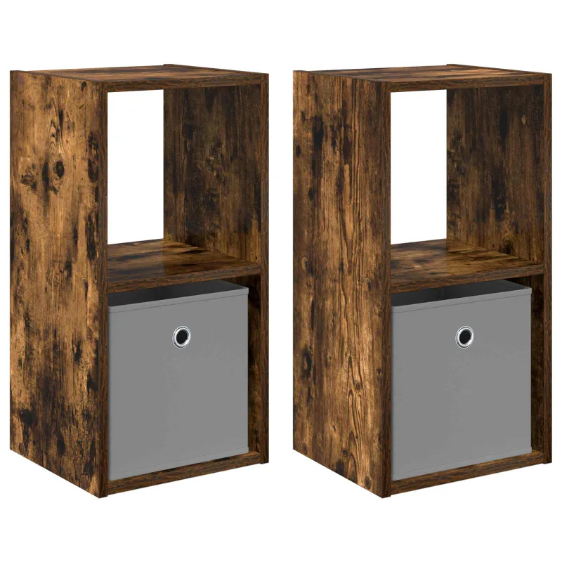 Naktinis staliukas 2 pcs Rūkyta ąžuolas 30,5 x 27 x 59,5 cm