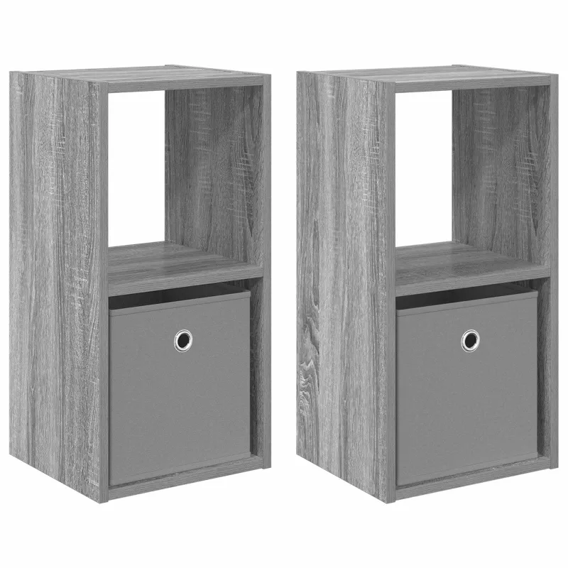 Naktinis staliukas 2 pcs Pilkas Sonoma 30,5 x 27 x 59,5 cm