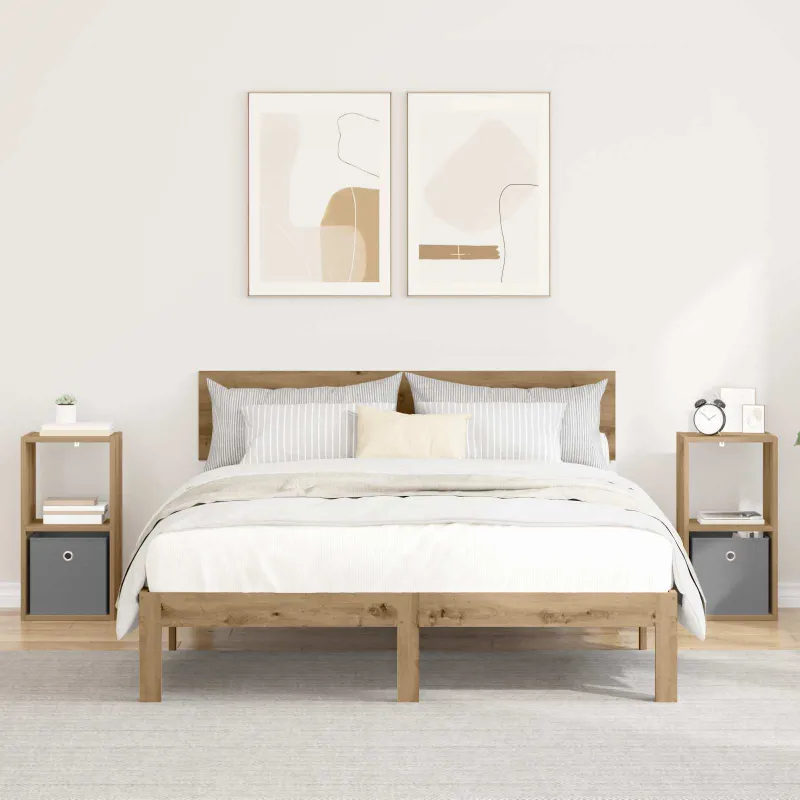 Naktinis staliukas 2 pcs Amatininkų ąžuolas 30,5 x 27 x 59,5 cm