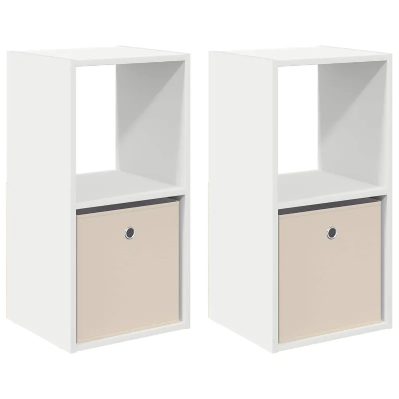 Naktinis staliukas su stalčių 2 pcs Balta 35 x 32 x 68,5 cm