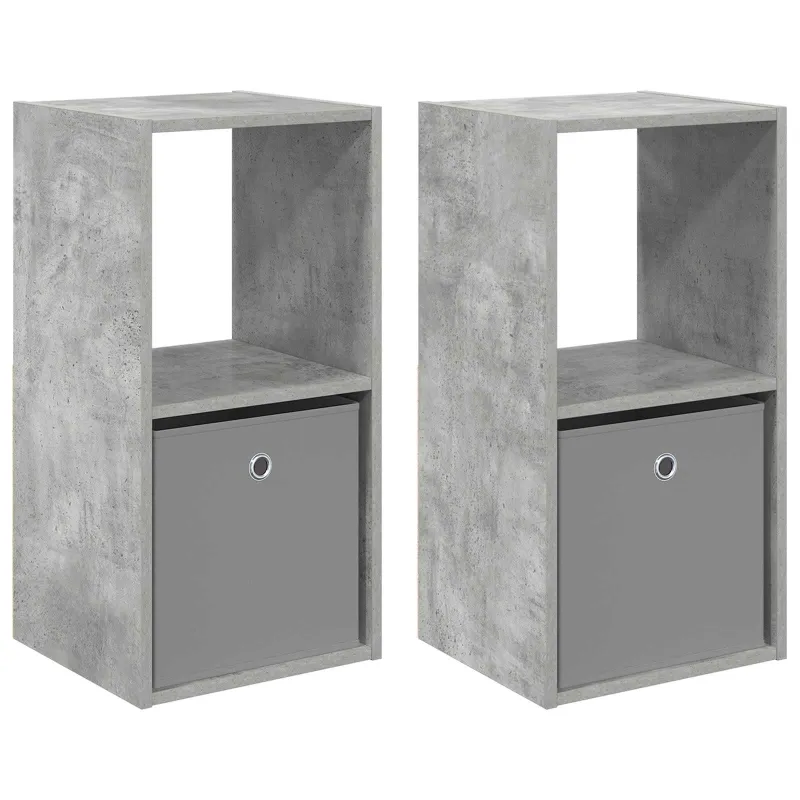 Naktinis staliukas 2 pcs Betono pilka 35 x 32 x 68,5 cm