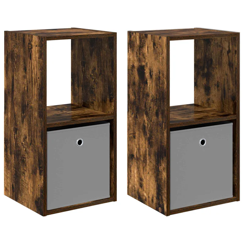 Naktinis staliukas 2 pcs Rūkyta ąžuolas 35 x 32 x 68,5 cm