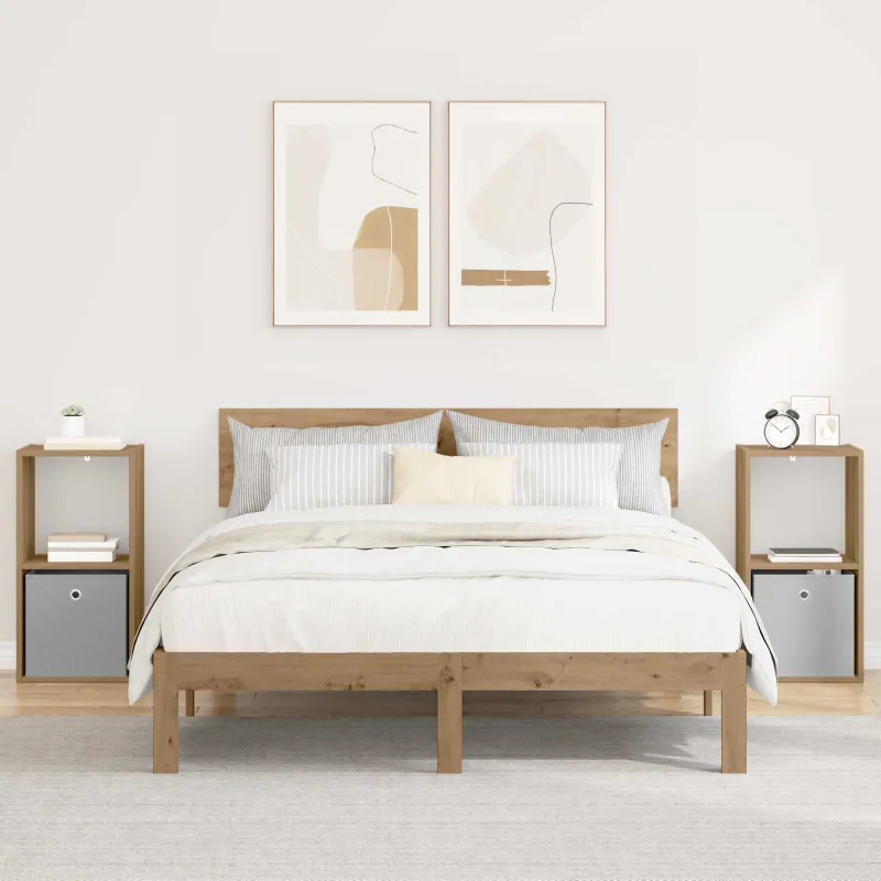 Naktinis staliukas 2 pcs Amatininkų ąžuolas 35 x 32 x 68,5 cm