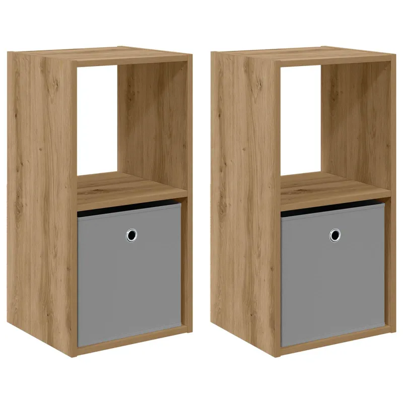 Naktinis staliukas 2 pcs Amatininkų ąžuolas 35 x 32 x 68,5 cm