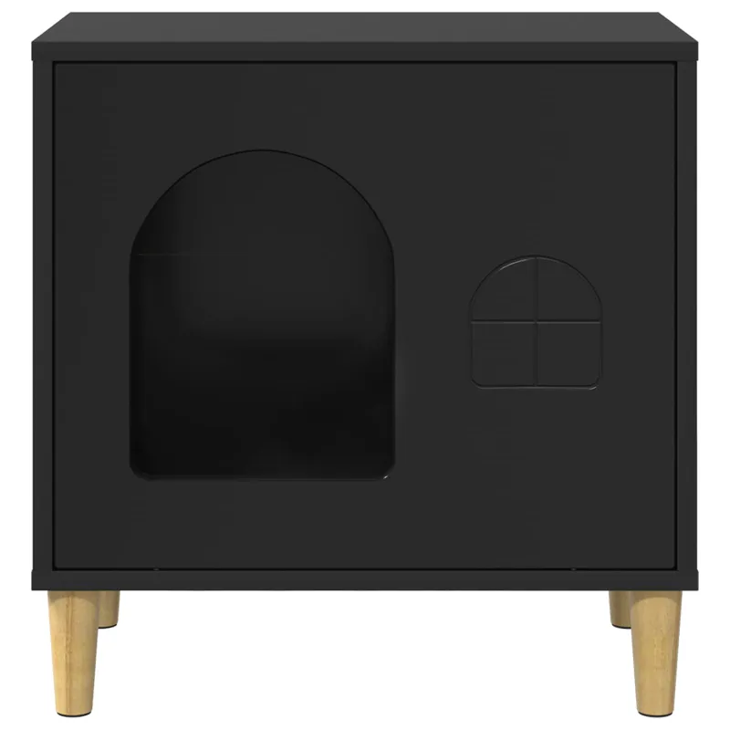 Katės namelis Juoda 51 x 30 x 52 cm Apdirbta mediena