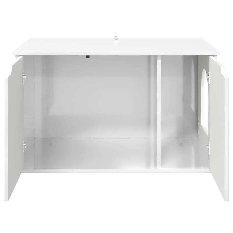 Katės namelis Blizgus baltas 85 x 55 x 50,5 cm Apdirbta mediena