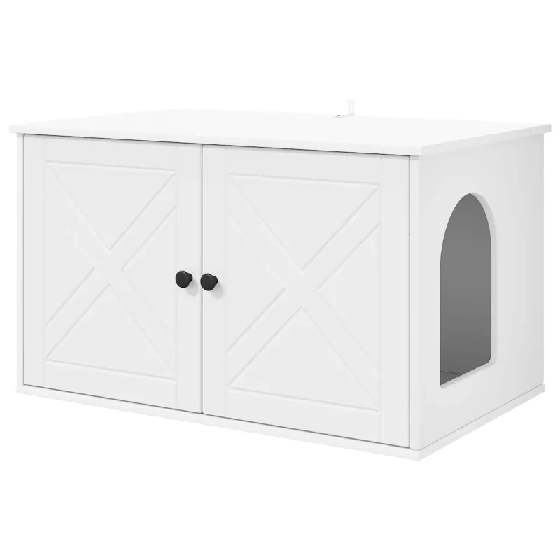 Katės namelis Balta 85 x 55 x 50,5 cm Apdirbta mediena
