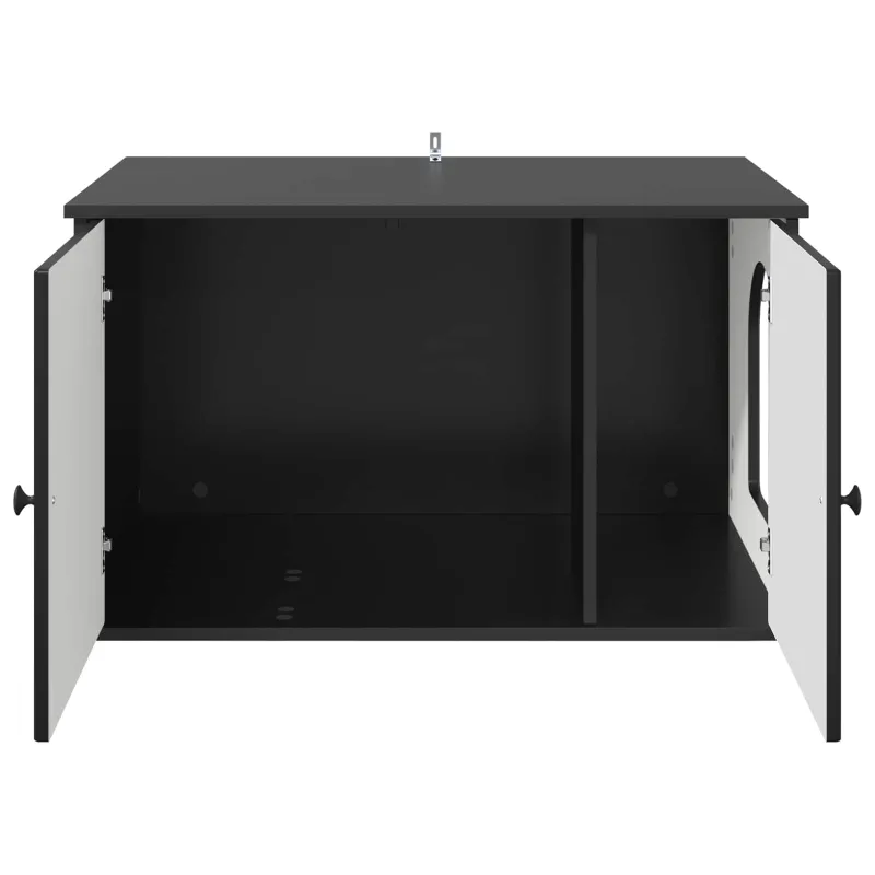 Katės namelis Juoda 85 x 55 x 50,5 cm Apdirbta mediena