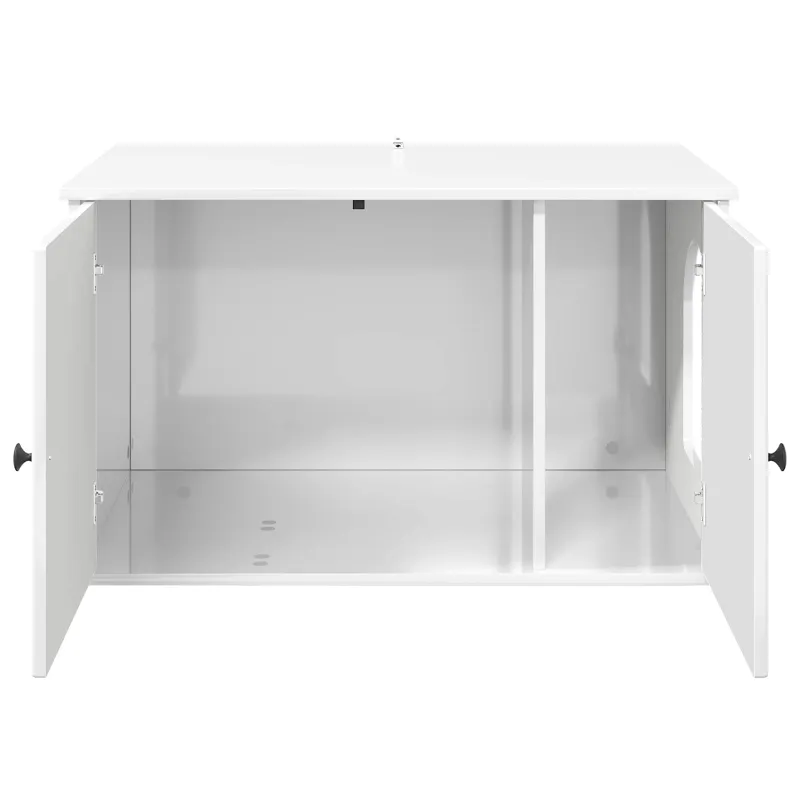 Katės namelis Blizgus baltas 85 x 55 x 50 cm Apdirbta mediena