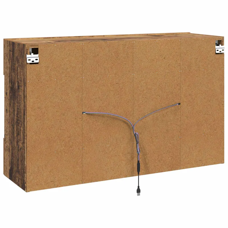 TV sieninė spintelė su LED Senovinis medis 98,5 x 30 x 60,5 cm