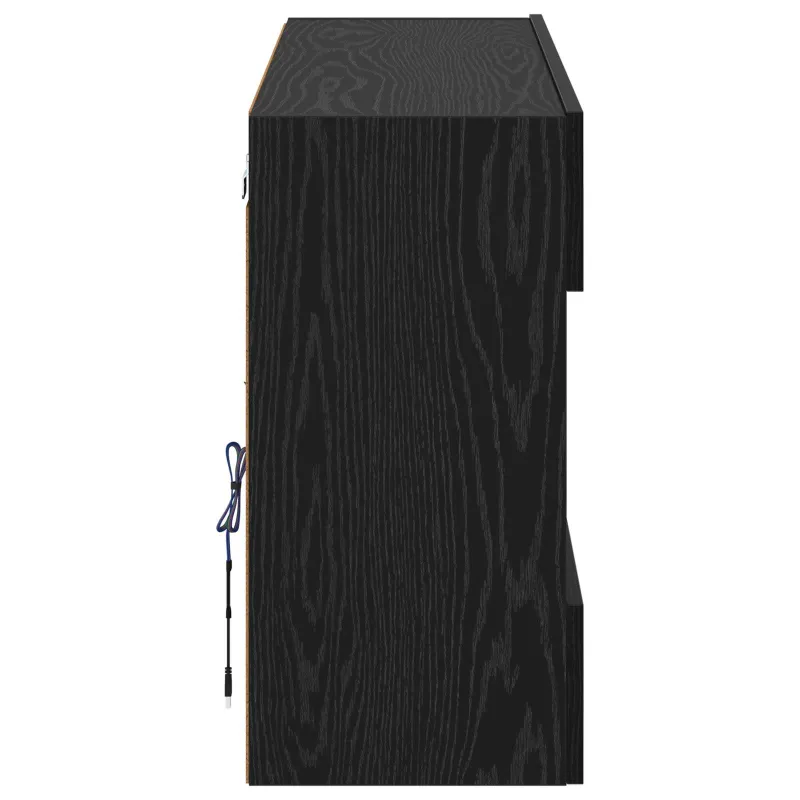 TV sieninė spintelė su LED Juodas ąžuolas 98,5 x 30 x 60,5 cm