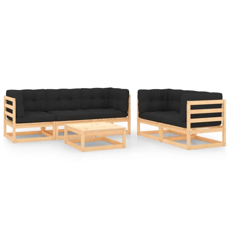 Sodo komplekti, 6 osaa, puupuiska, pehmusteilla