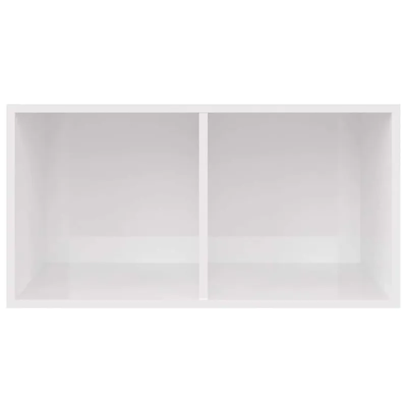 Dėžė vinilinėms plokštelėms, balta, 71x34x36cm, mediena, blizgi