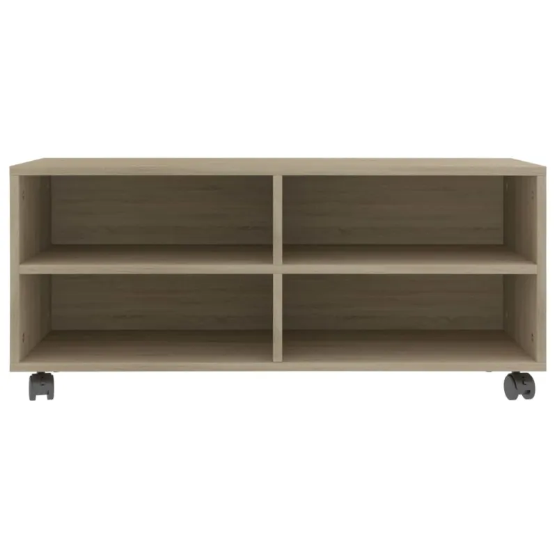TV spintelė su ratukais, ąžuolo, 90x35x35cm, apdirbta mediena