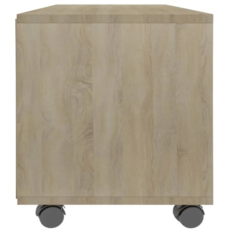 TV spintelė su ratukais, ąžuolo, 90x35x35cm, apdirbta mediena