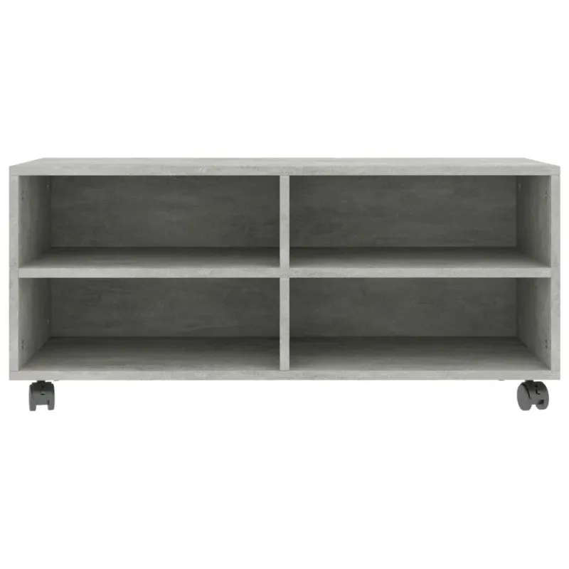 TV spintelė su ratukais, betono, 90x35x35cm, apdirbta mediena