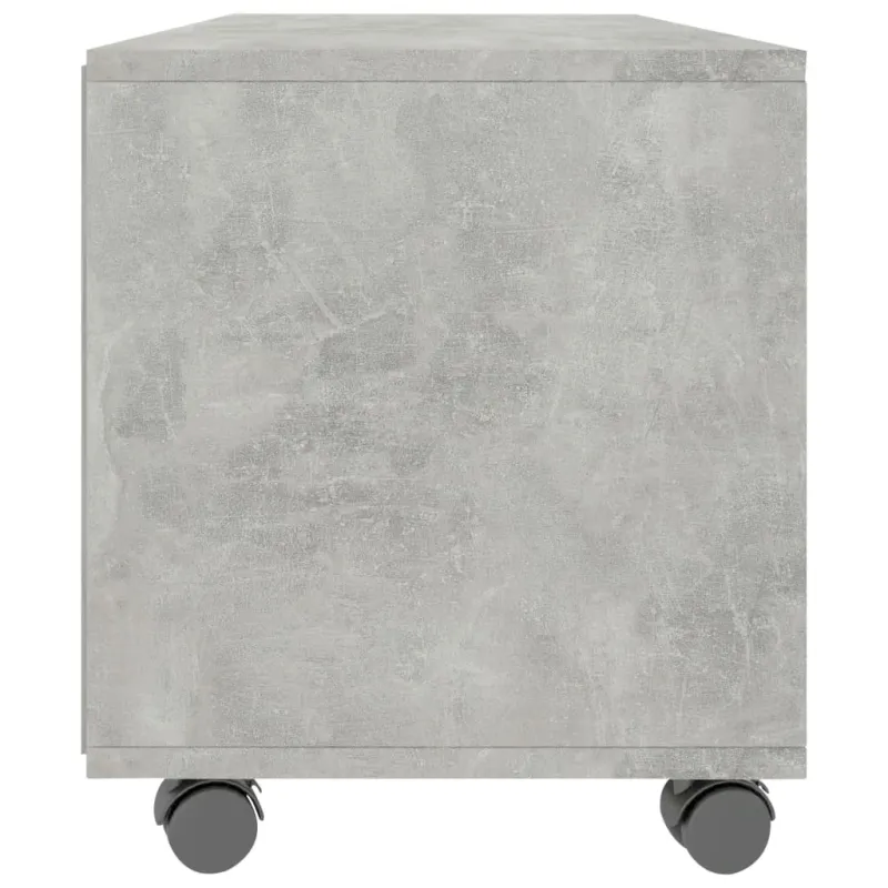 TV spintelė su ratukais, betono, 90x35x35cm, apdirbta mediena