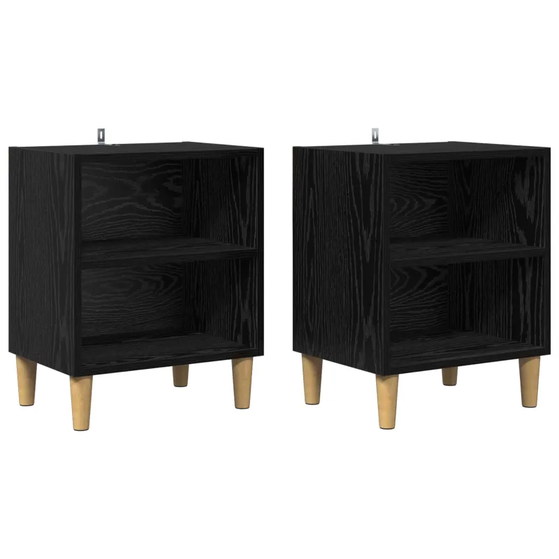 Lovos spintelė 2 pcs Juodas ąžuolas 40 x 30 x 50 cm