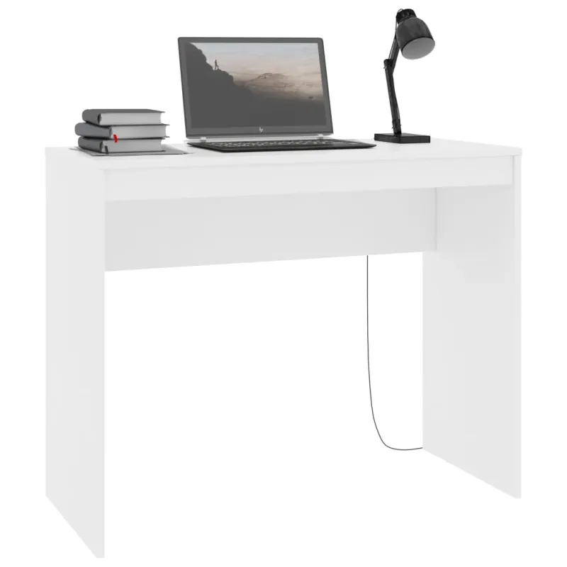Rašomasis stalas, baltos spalvos, 90x40x72cm, apdirbta mediena