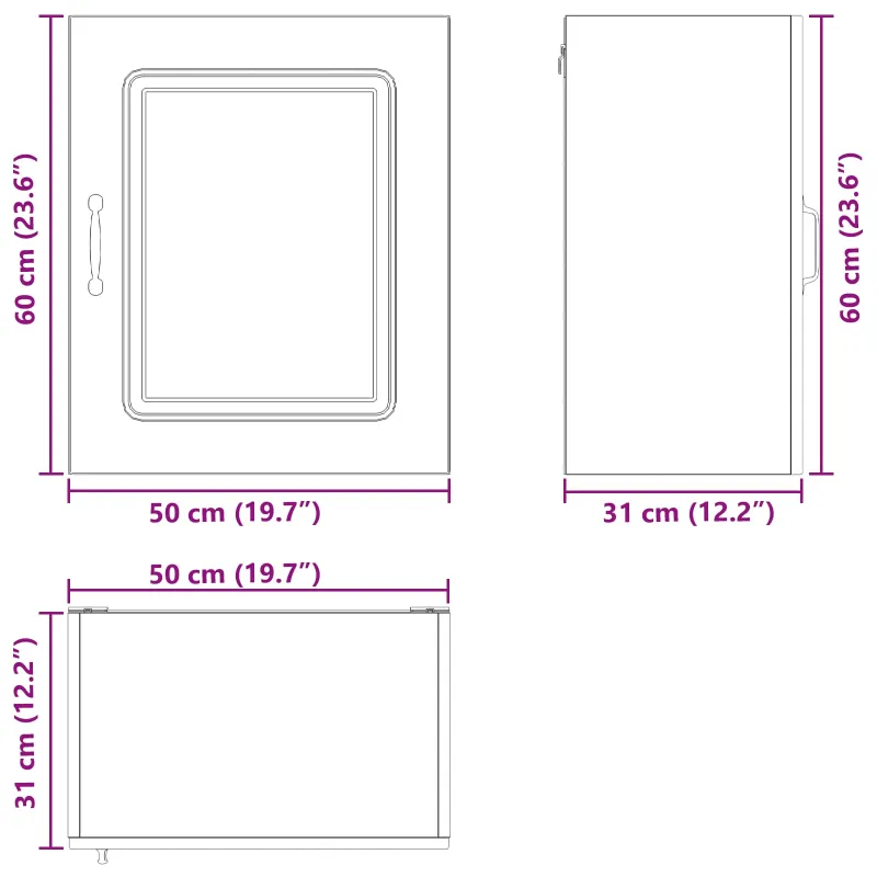 Indaplovės plokštė Kalmar 2 pcs Juodas ąžuolas 50 x 31 x 60 cm