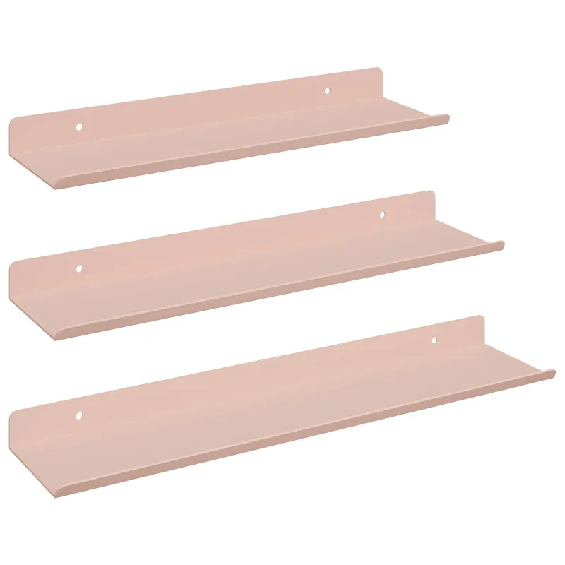 Plūduriuojanti lentyna 3 pcs Rožinė 40 x 9 x 2,5 cm Plienas