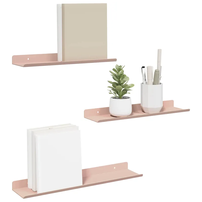Plūduriuojanti lentyna 3 pcs Rožinė 40 x 9 x 2,5 cm Plienas