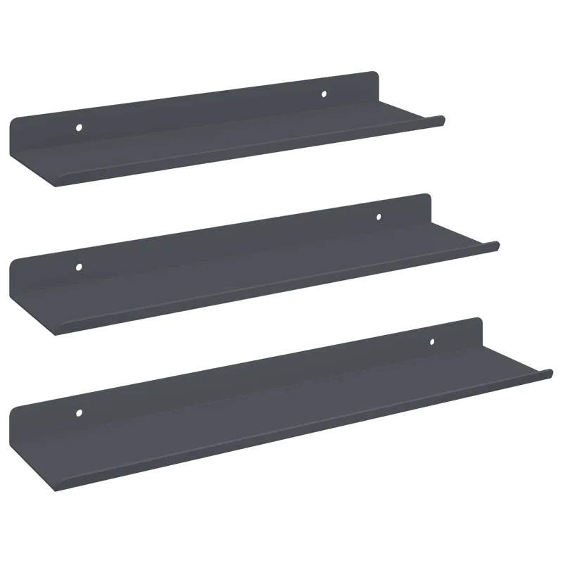 Plūduriuojanti lentyna 3 pcs Antracitas 40 x 9 x 2,5 cm Plienas
