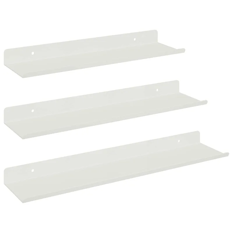 Plūduriuojanti lentyna 3 pcs Baltas 40 x 9 x 2,5 cm Plienas