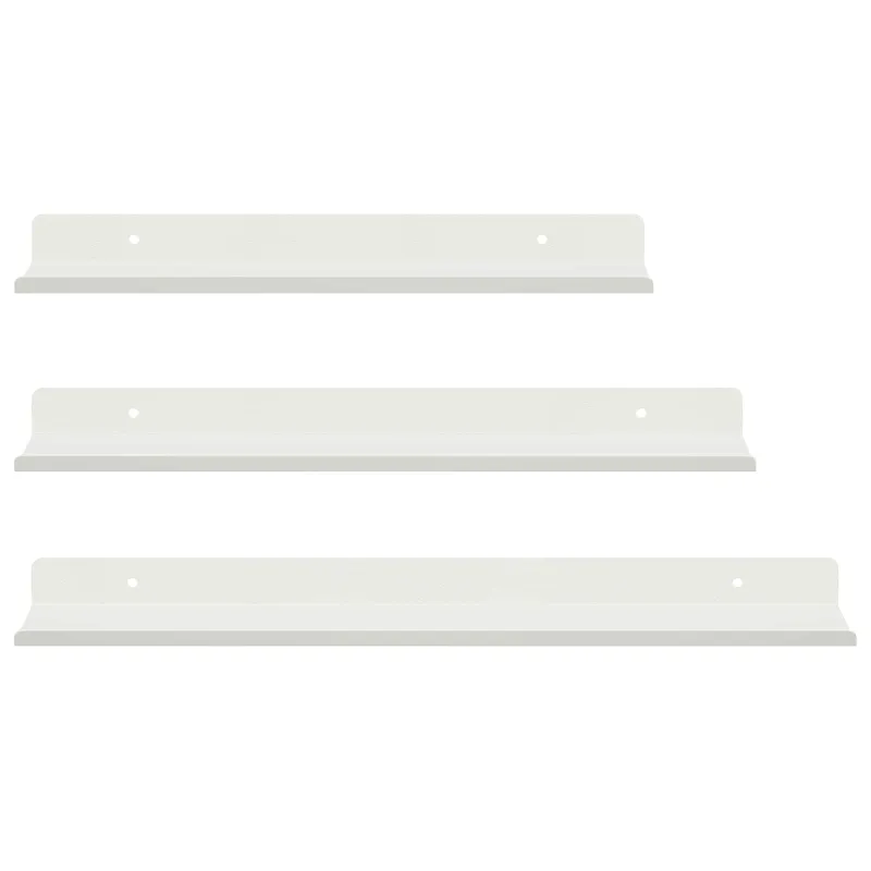 Plūduriuojanti lentyna 3 pcs Baltas 40 x 9 x 2,5 cm Plienas
