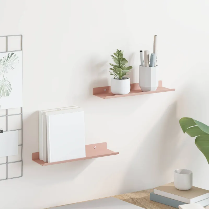 Plūduriuojanti lentyna 2 pcs Rožinė 30 x 9 x 2,5 cm Plienas