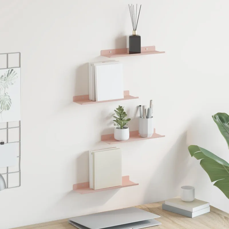 Plūduriuojanti lentyna 4 pcs Rožinė 30 x 9 x 2,5 cm Plienas