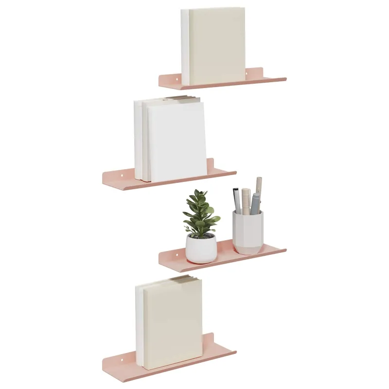 Plūduriuojanti lentyna 4 pcs Rožinė 30 x 9 x 2,5 cm Plienas