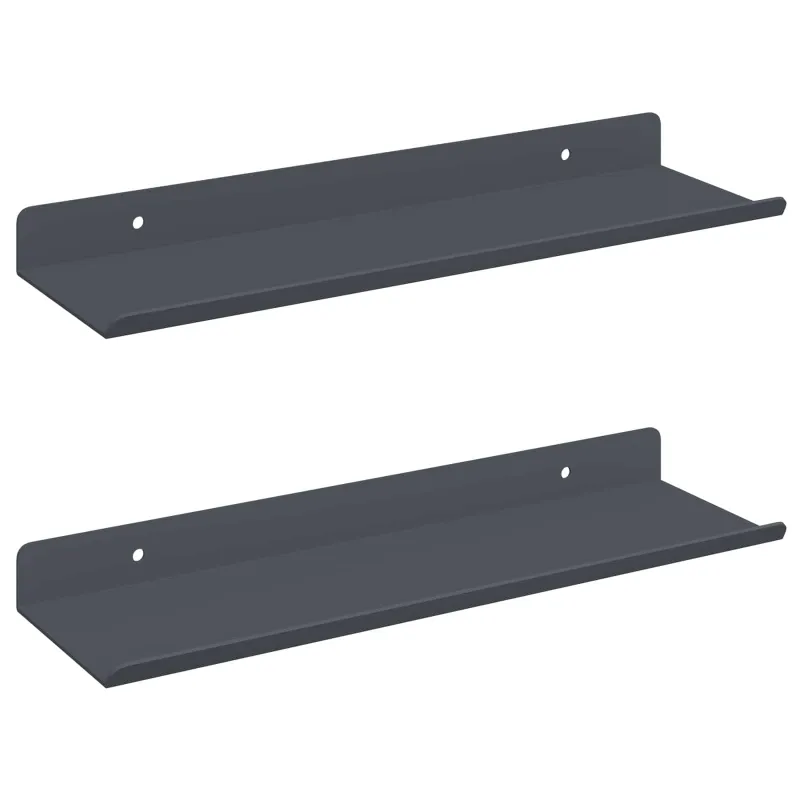 Plūduriuojanti lentyna 2 pcs Antracitas 30 x 9 x 2,5 cm Plienas