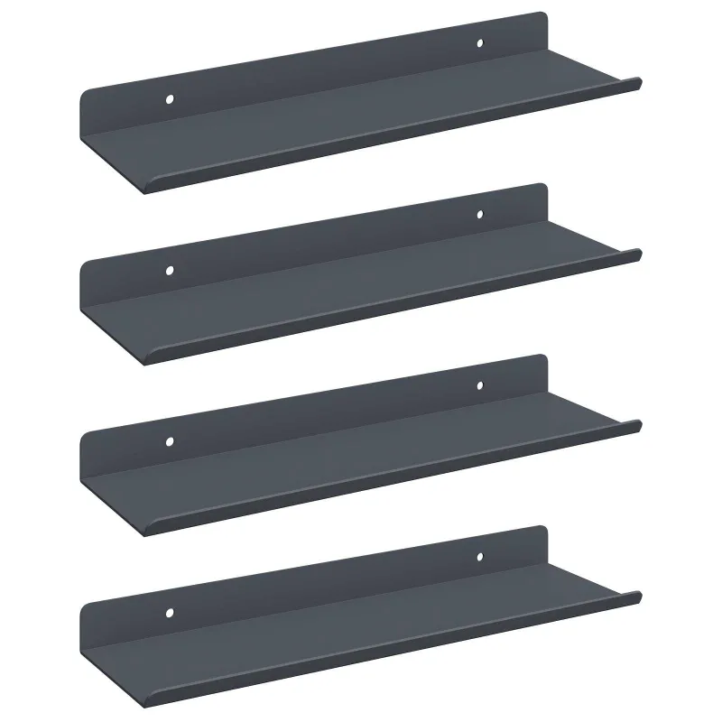 Plūduriuojanti lentyna 4 pcs Antracitas 30 x 9 x 2,5 cm Plienas