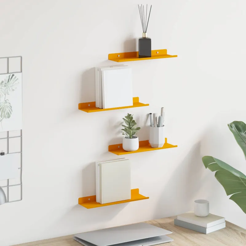 Plūduriuojanti lentyna 4 pcs Garučių geltona 30 x 9 x 2,5 cm