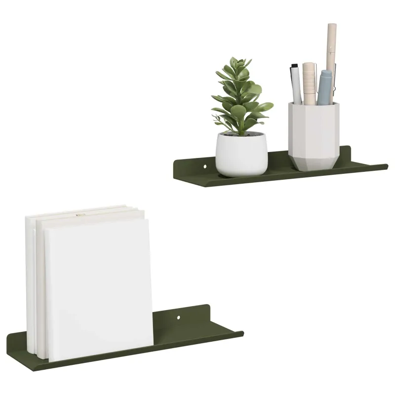 Plūduriuojanti lentyna 2 pcs Alyvuogių žalia 30 x 9 x 2,5 cm