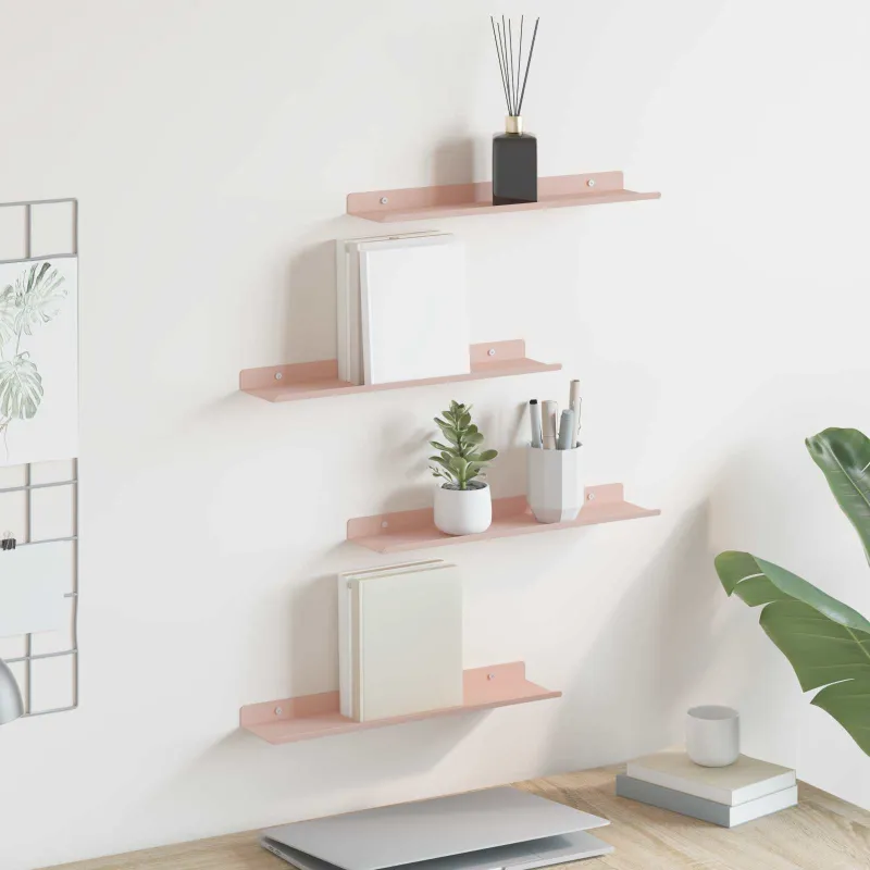 Plūduriuojanti lentyna 4 pcs Rožinė 40 x 8,5 x 2,5 cm Plienas