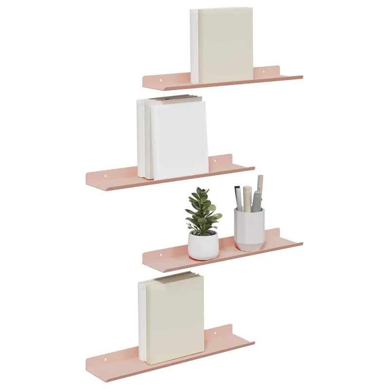 Plūduriuojanti lentyna 4 pcs Rožinė 40 x 8,5 x 2,5 cm Plienas